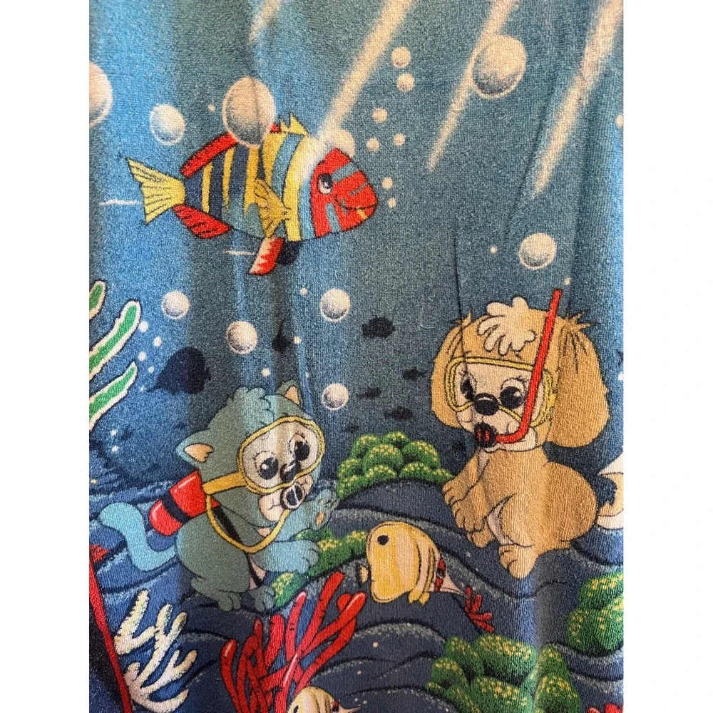Vintage Puppies And Kitties Underwater Adventure Snorkel Beach Towel 54